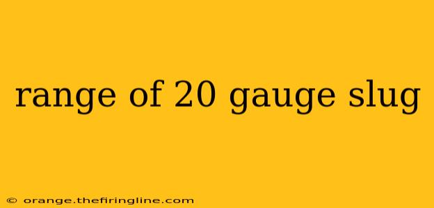 range of 20 gauge slug