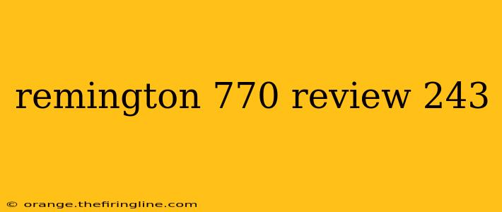 remington 770 review 243