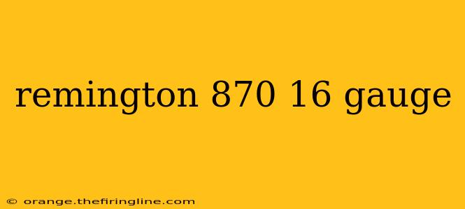 remington 870 16 gauge