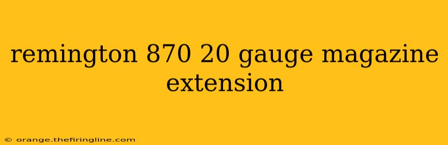 remington 870 20 gauge magazine extension