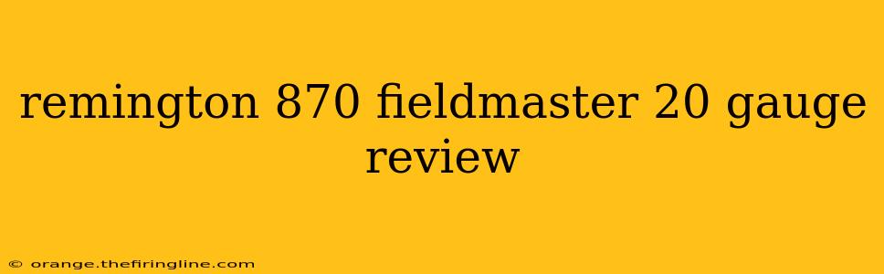 remington 870 fieldmaster 20 gauge review