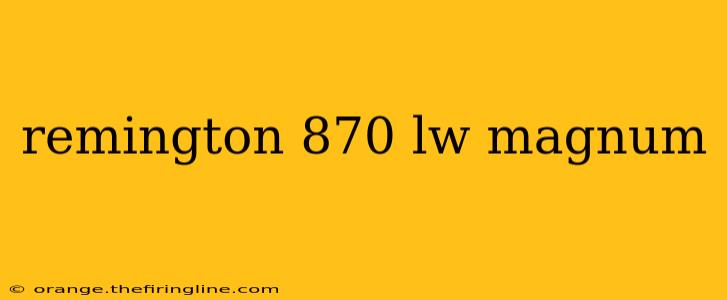 remington 870 lw magnum