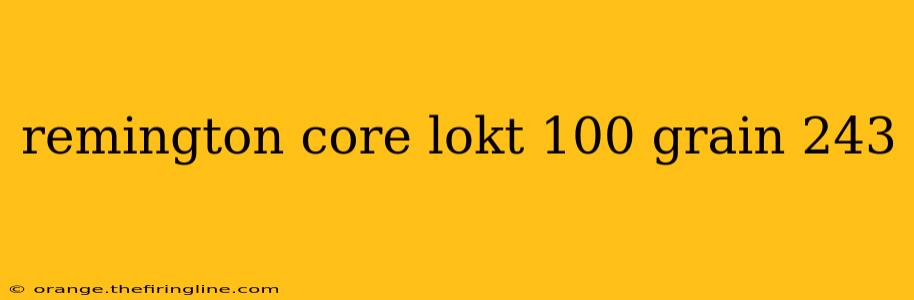 remington core lokt 100 grain 243