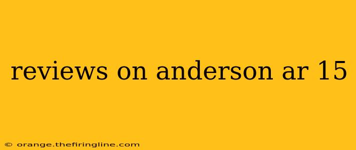 reviews on anderson ar 15