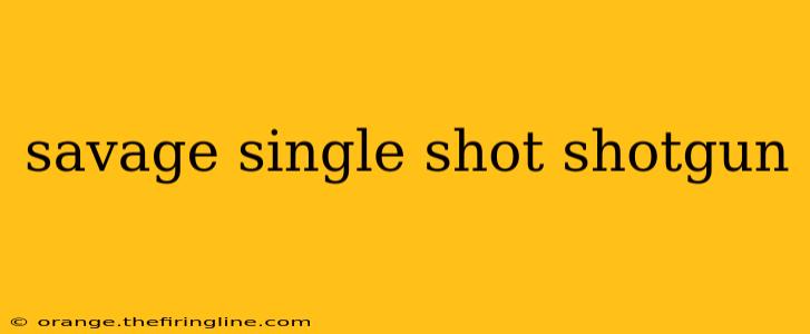 savage single shot shotgun