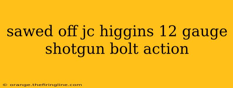 sawed off jc higgins 12 gauge shotgun bolt action