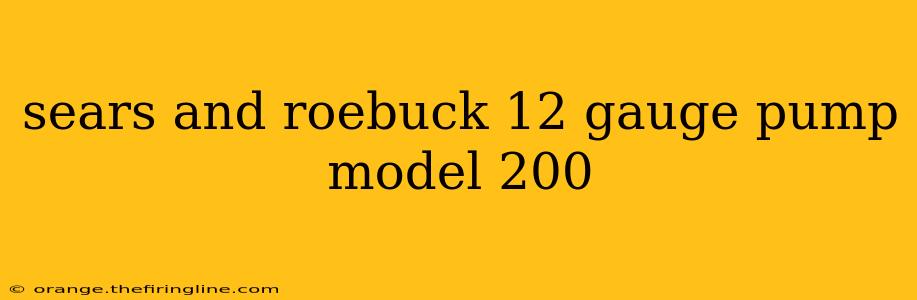 sears and roebuck 12 gauge pump model 200