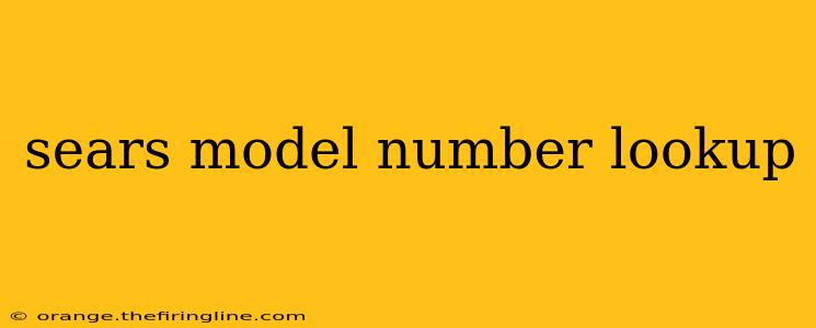 sears model number lookup