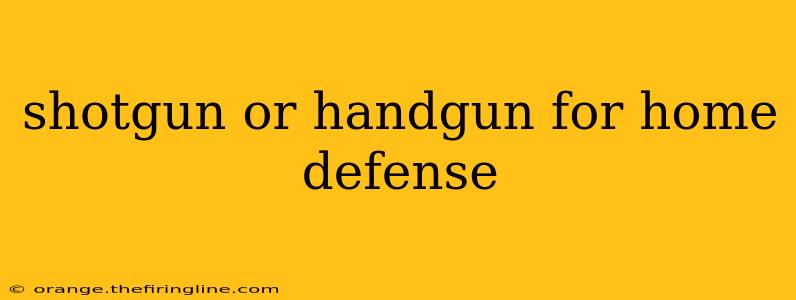 shotgun or handgun for home defense