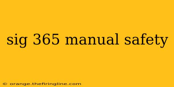 sig 365 manual safety