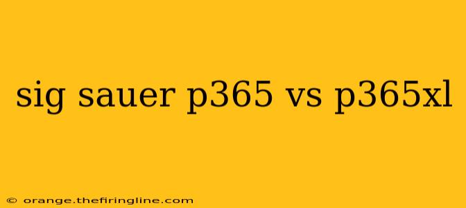 sig sauer p365 vs p365xl