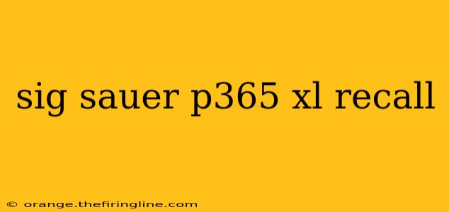 sig sauer p365 xl recall