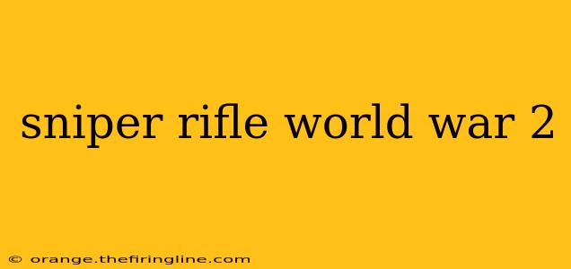 sniper rifle world war 2