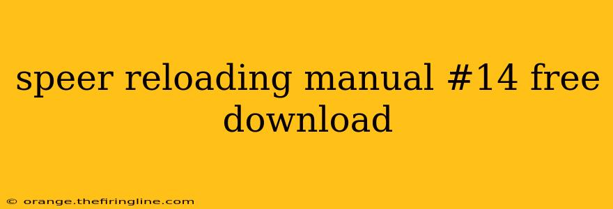 speer reloading manual #14 free download