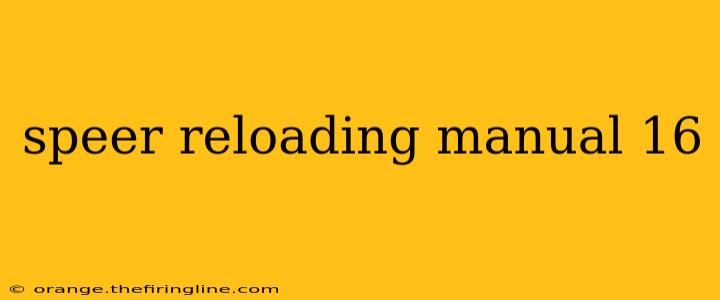 speer reloading manual 16