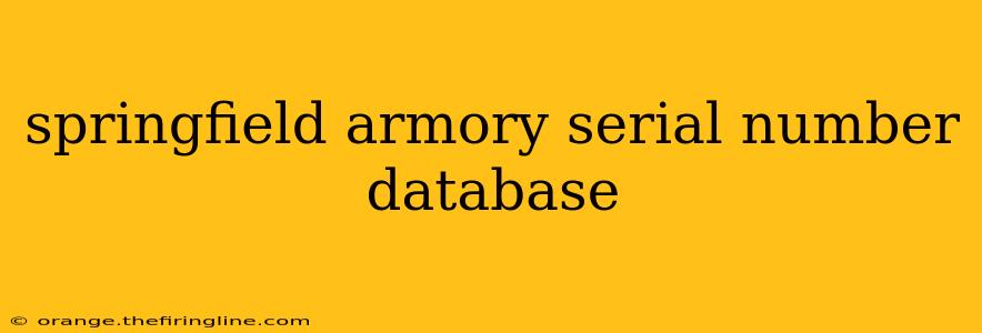 springfield armory serial number database