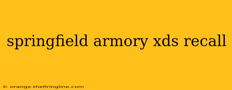 springfield armory xds recall