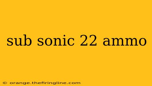 sub sonic 22 ammo