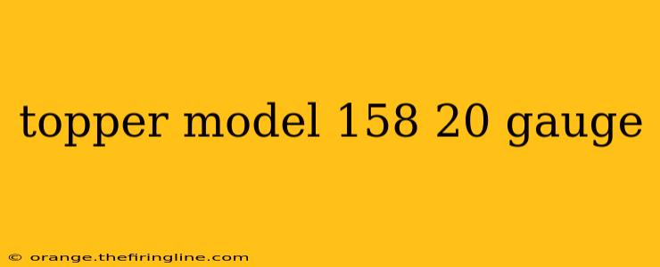 topper model 158 20 gauge