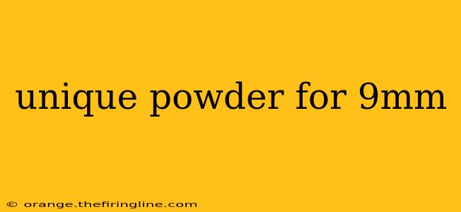 unique powder for 9mm