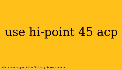 use hi-point 45 acp