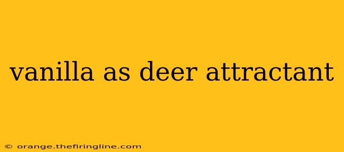 vanilla as deer attractant