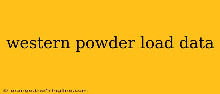 western powder load data