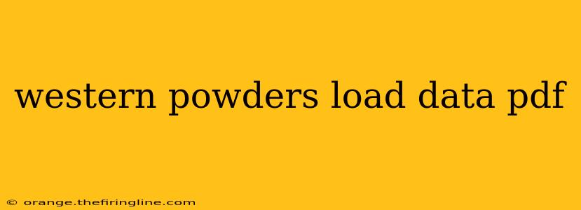 western powders load data pdf