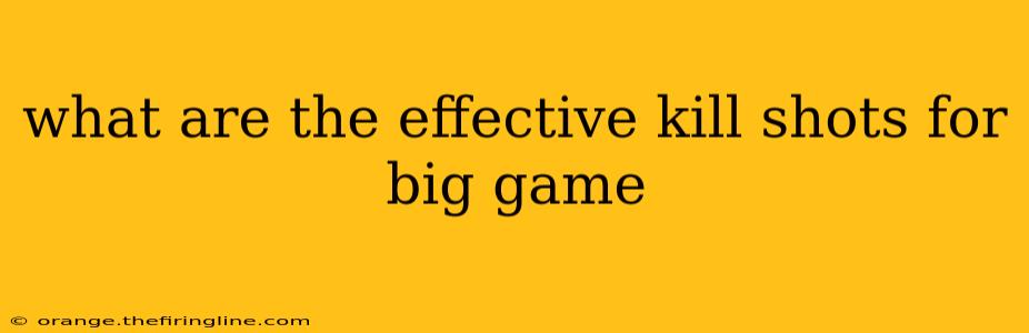 what are the effective kill shots for big game