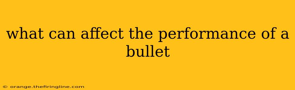 what can affect the performance of a bullet