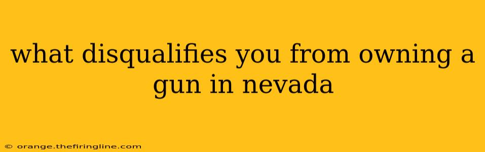 what disqualifies you from owning a gun in nevada