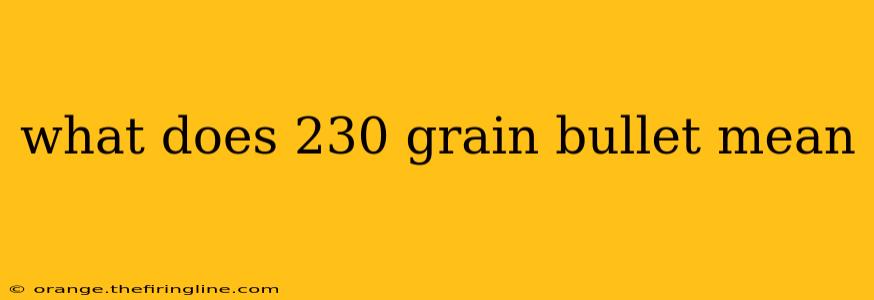 what does 230 grain bullet mean