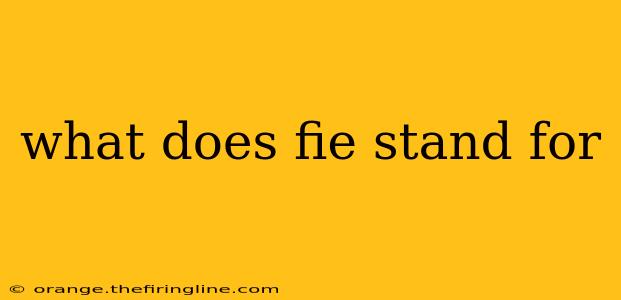 what does fie stand for