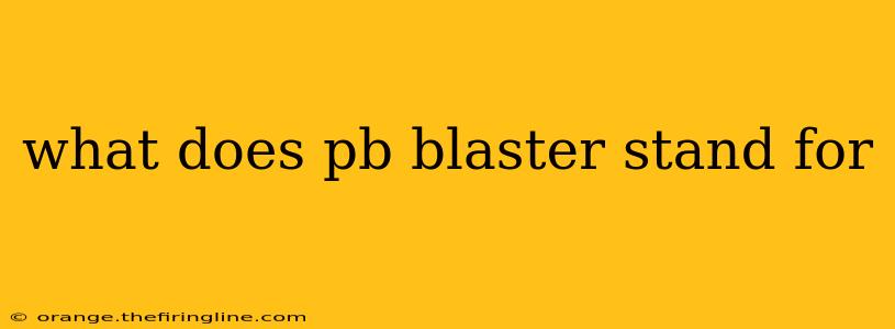 what does pb blaster stand for