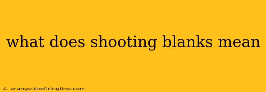 what does shooting blanks mean