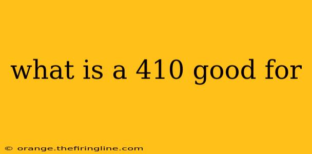 what is a 410 good for