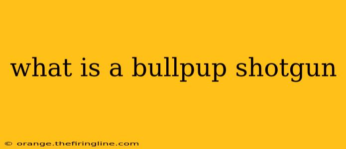 what is a bullpup shotgun