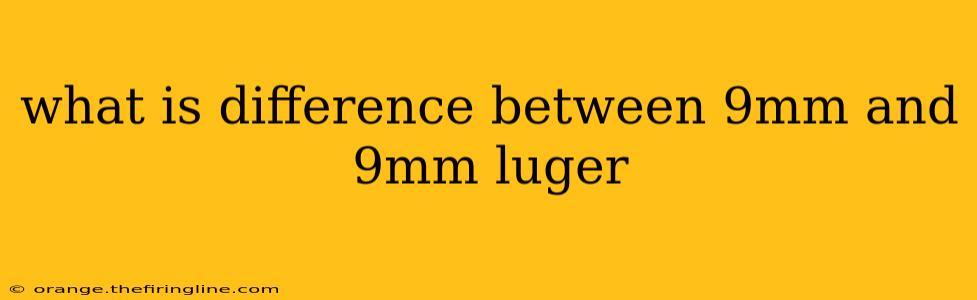 what is difference between 9mm and 9mm luger