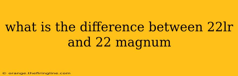 what is the difference between 22lr and 22 magnum