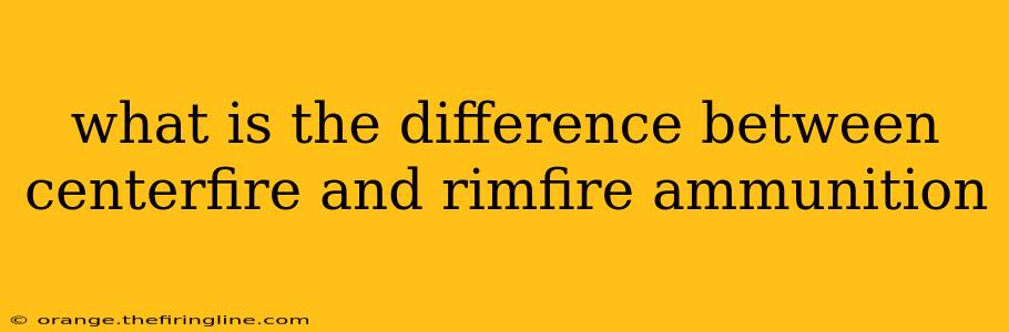 what is the difference between centerfire and rimfire ammunition