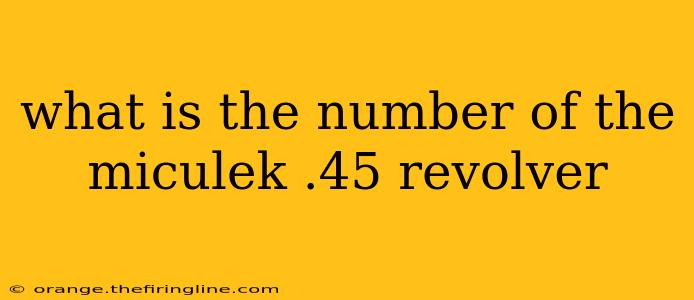 what is the number of the miculek .45 revolver