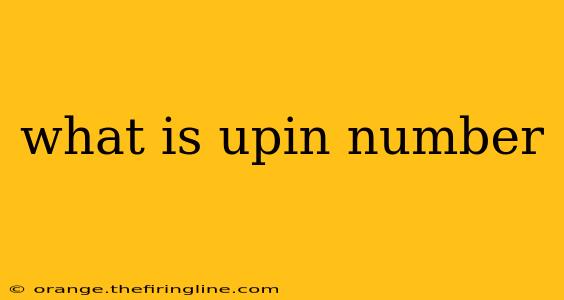 what is upin number