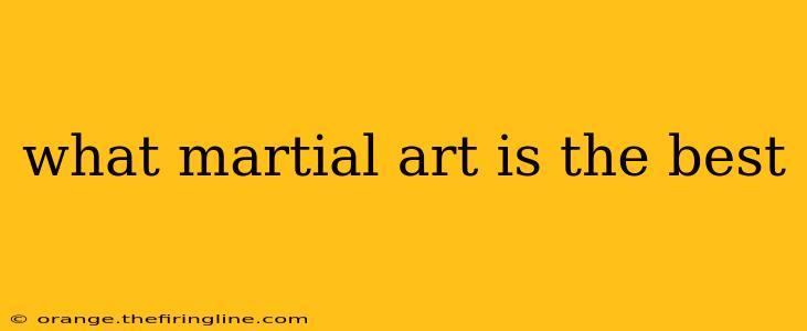 what martial art is the best