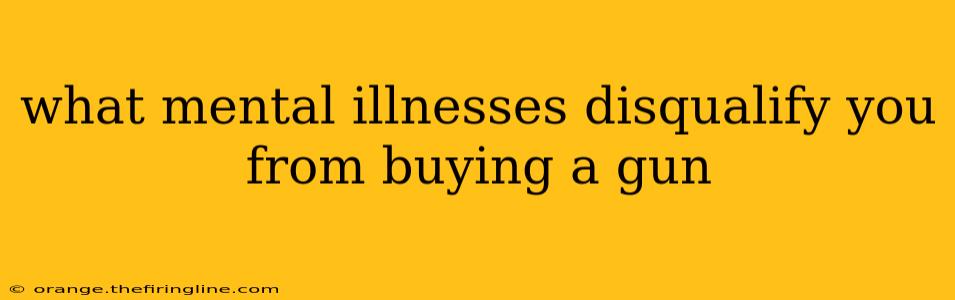 what mental illnesses disqualify you from buying a gun