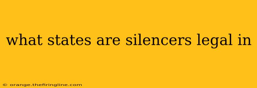 what states are silencers legal in