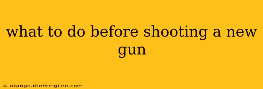 what to do before shooting a new gun