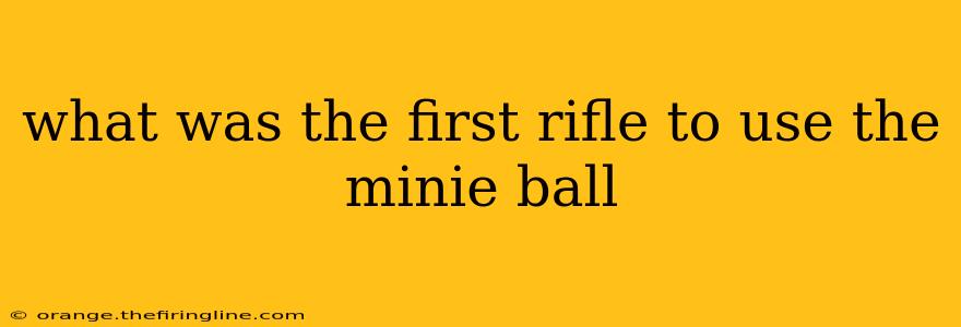 what was the first rifle to use the minie ball