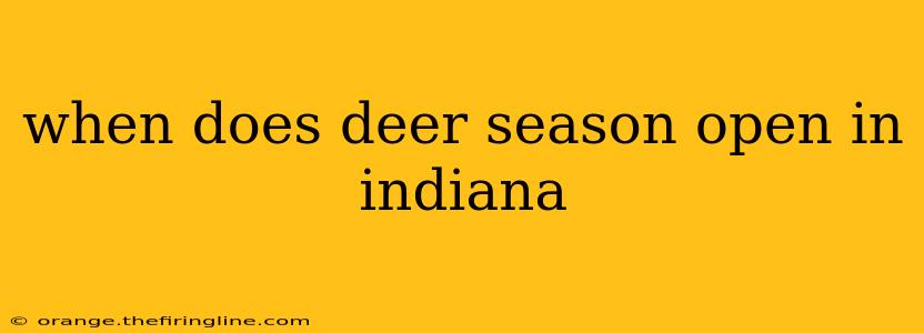 when does deer season open in indiana