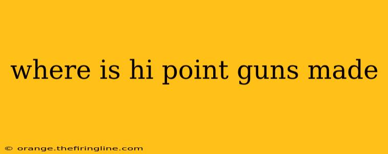 where is hi point guns made