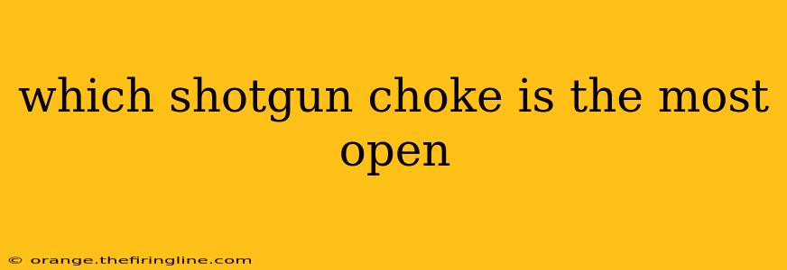 which shotgun choke is the most open